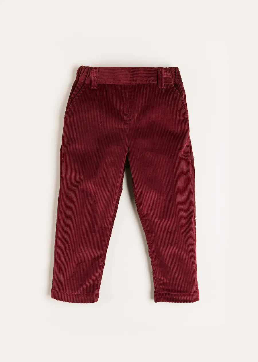 Stylish Burgundy Corduroy Pants for Toddlers (18 Months to 5 Years) - Perfect for Playdates, School & Family Outings