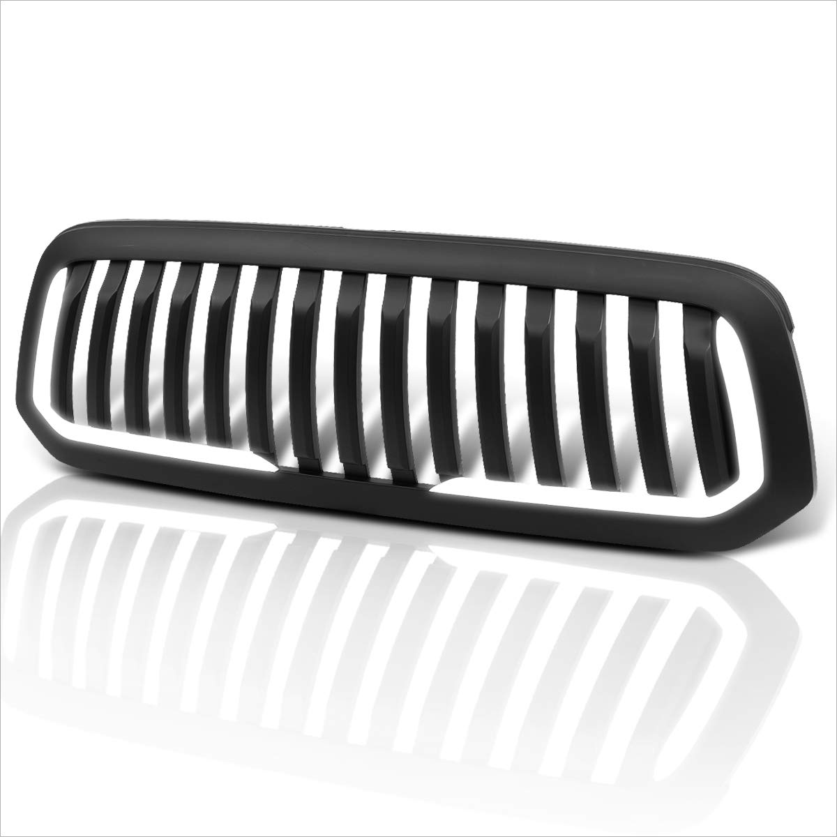 Vertical Fence Style Front Bumper Grille with LED Lights for Ram 1500/Classic 2013-2020 - Matte Black | Off-Road Protection & Stylish Upgrade for Trucks