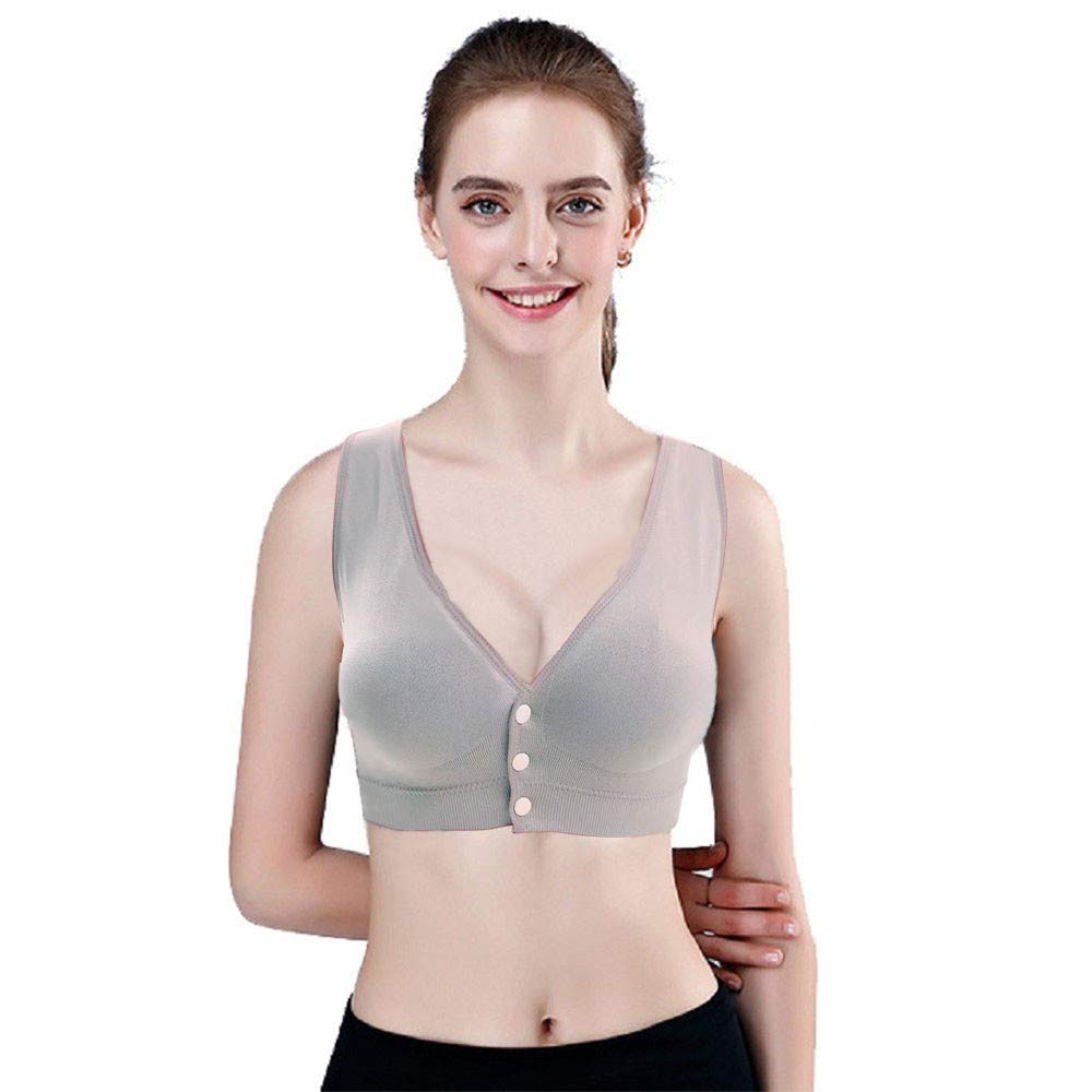 3 Pack Women's Front Close Sports Bras - Seamless Light Support Sleep Underwear with Easy On/Off Design | Perfect for Yoga, Gym Workouts & Comfortable Nightwear