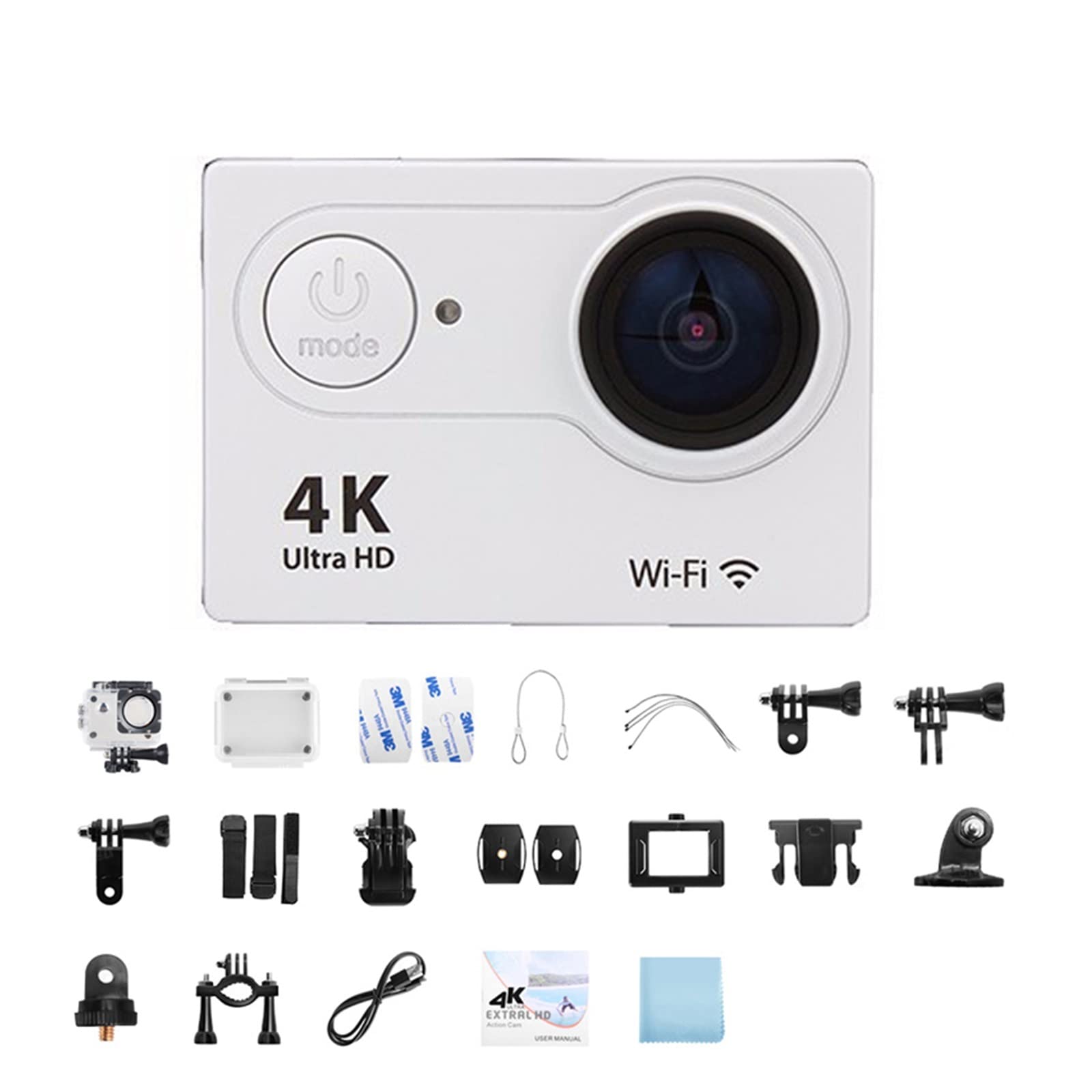 4K Ultra HD 30fps Waterproof Mini Action Camera with Remote Control - 32GB Memory Card Included - Perfect for Motorcycle Helmet Mounting, Extreme Sports & Outdoor Adventures (Silver)