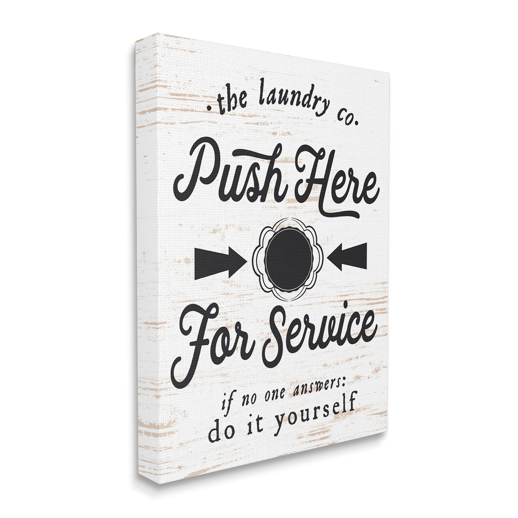 Stupell Industries The Laundry Co. Push Fake Button for Service - Funny Novelty Sign for Laundry Room, Home Decor & Gift Idea - Perfect for Laundromats, Apartments & Dorm Rooms