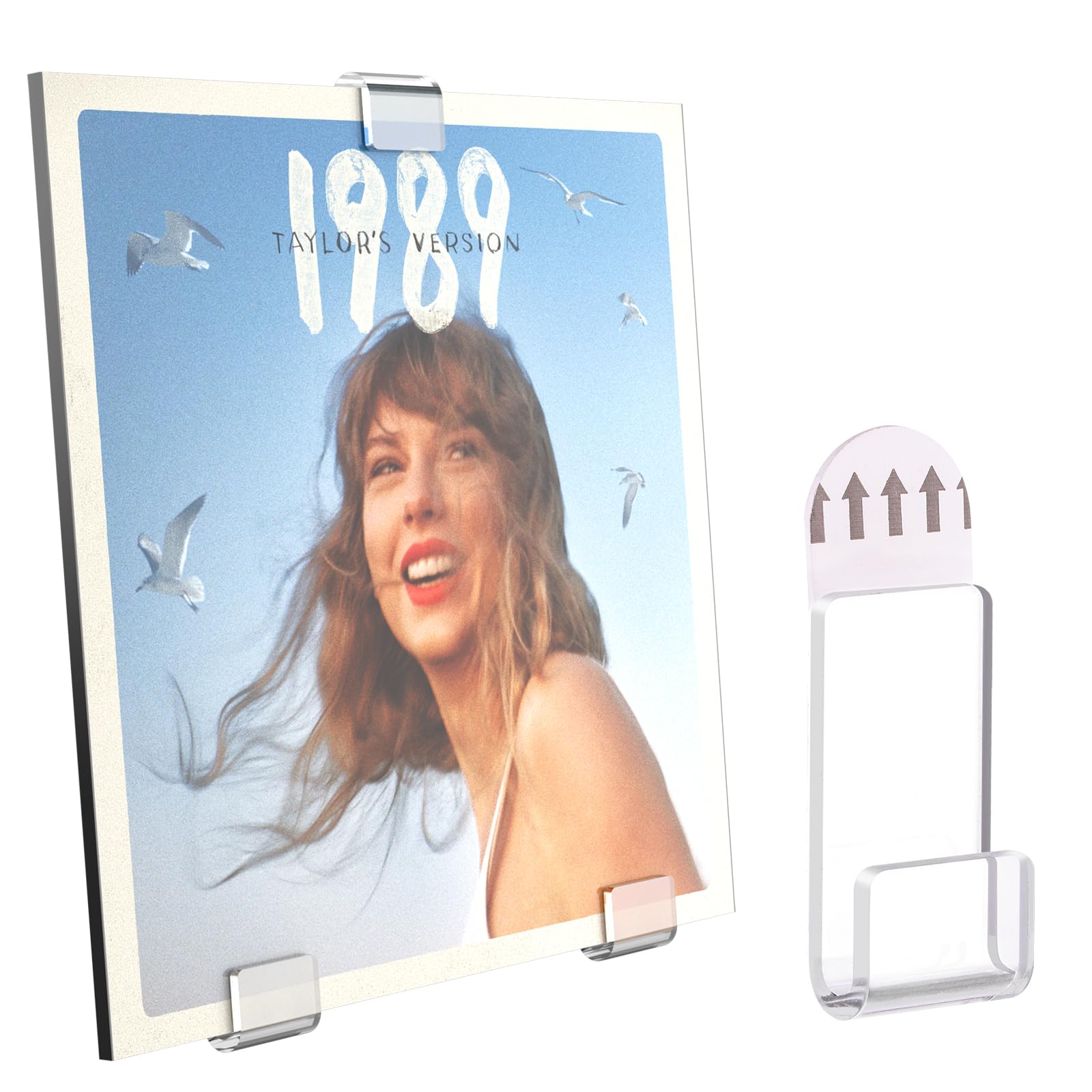 24 Pcs Clear Acrylic Vinyl Record Wall Mount Display - No Screws Needed with Removable Adhesive Shelves | Album Storage & Home Decor for Vinyl Records | Perfect for Living Room, Bedroom & Music Studio Decor