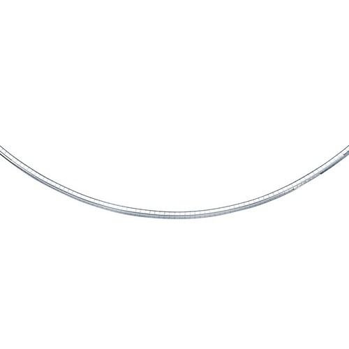 14K White Gold Omega Chain Necklace - 3mm Width, 18 Inch Length - Perfect for Gifts, Layering & Everyday Elegance