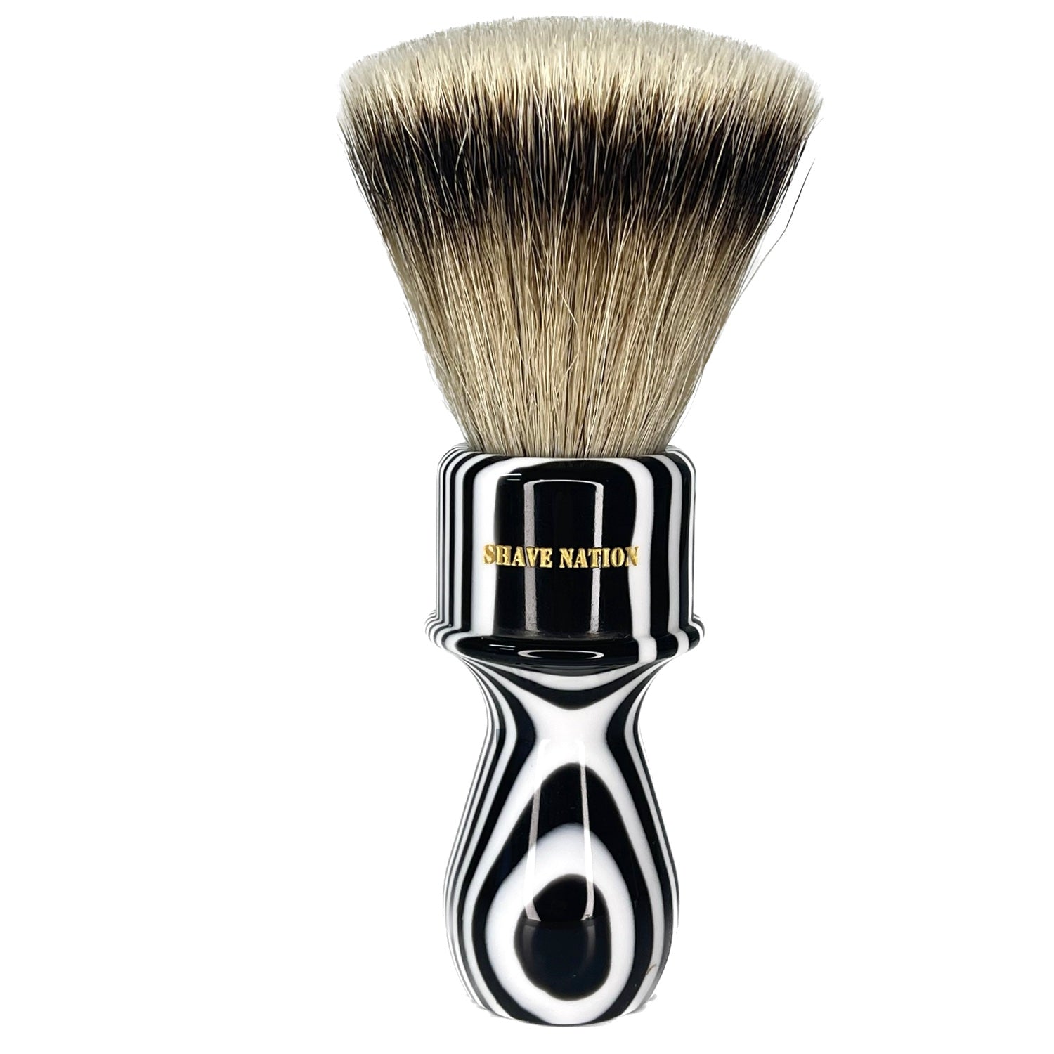Premium Silvertip Badger Shaving Brush by Shave Nation - FLATBOY for Smooth & Comfortable Shaving - Perfect for Wet Shaving, Grooming Kits & Men's Skincare Routine