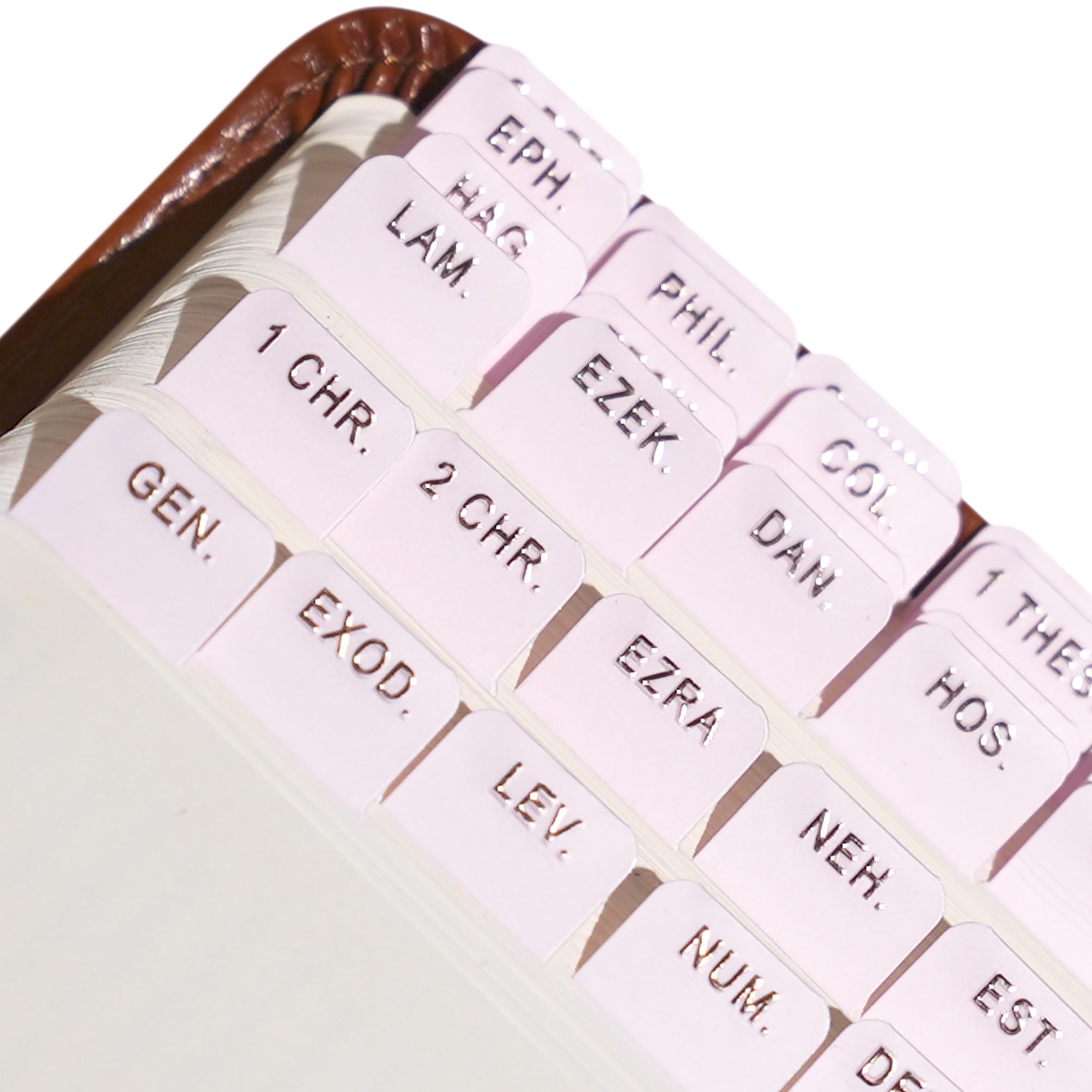 Idyllic Grace - Mini Bible Tabs with Embossed Gold Foil | 90 Index Tabs for Old & New Testament | Christian & Catholic Study Tool | Matte Laminated for Journaling & Small Bibles | Perfect for Bible Study, Church Services & Personal Devotion