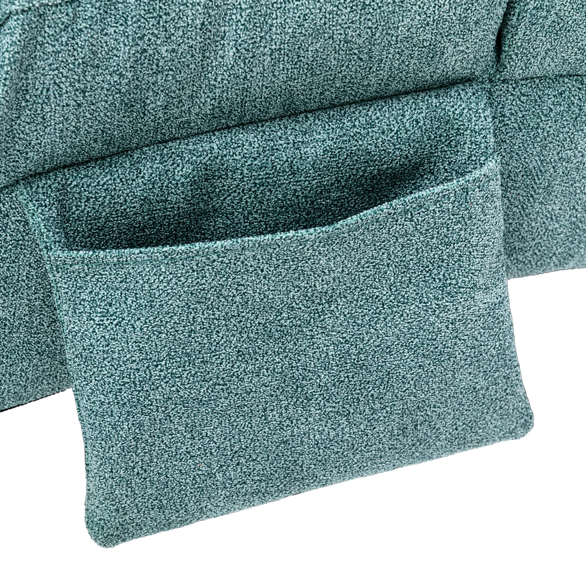 Electric Recliner Massage Chaise Lounge Chair - Modern Ergonomic Linen Chaise Leisure Accent Chair for Living Room, Office & Bedroom - Perfect for Relaxation, Reading & Napping (Teal)
