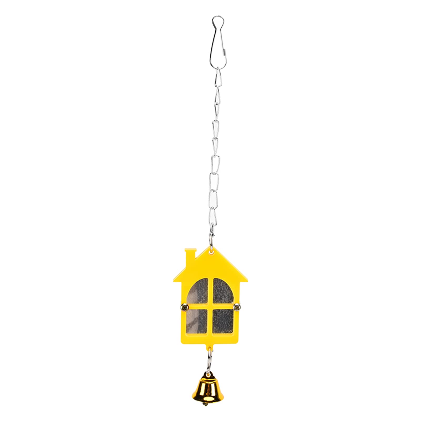 Colorful Acrylic Hanging Mirror with Bell - Fun Bird Toy for Parrots, Cockatiels, Budgies & Canaries | Stimulating Play & Grooming Activity for Pet Birds in Cages