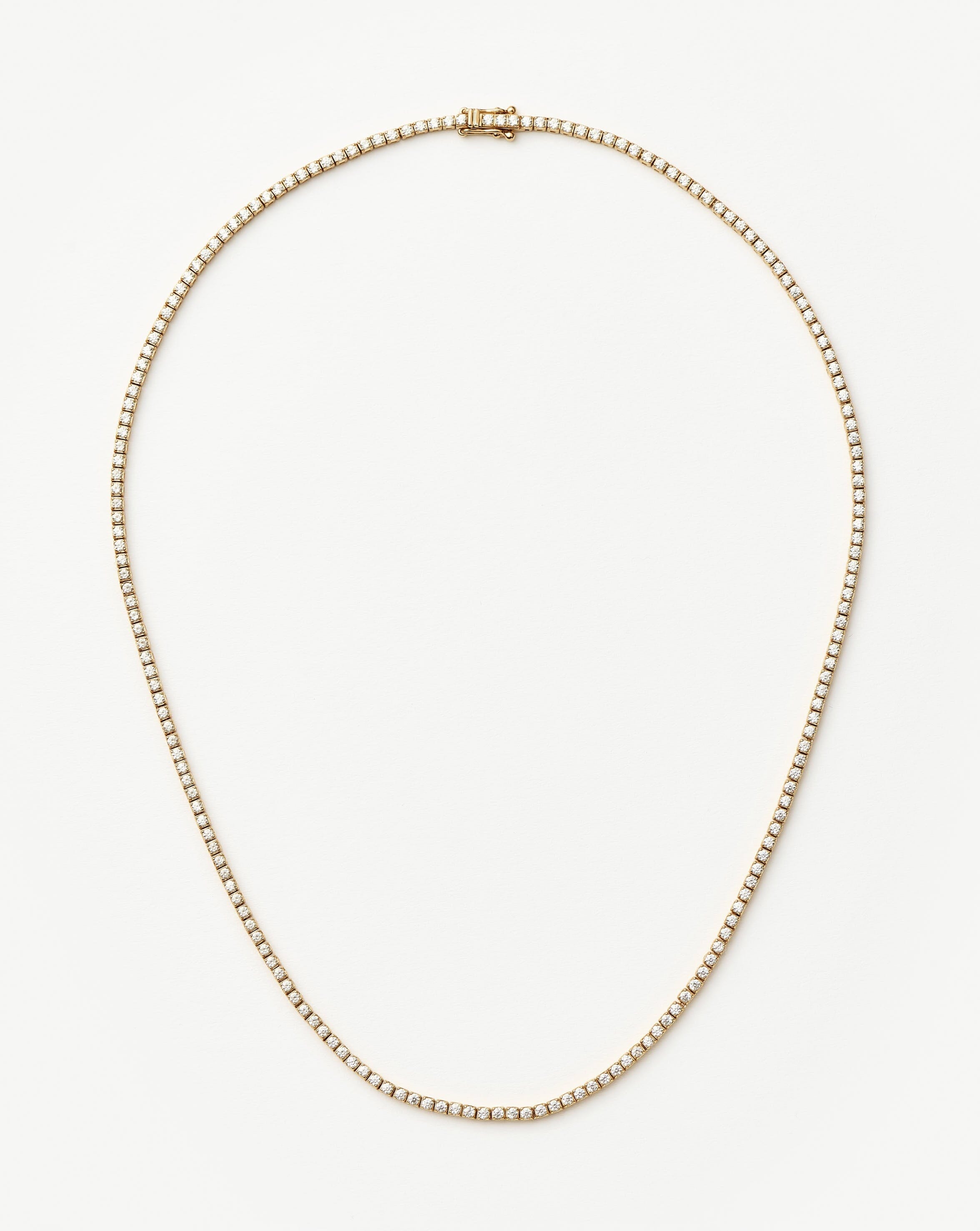 14K Solid Gold Diamond Tennis Necklace for Women - Elegant Everyday & Special Occasion Jewelry Gift