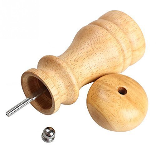 Premium Wooden Salt and Pepper Grinder Set - Adjustable Ceramic Spice Mill for Kitchen, Cooking & Dining | Hand Crank Manual Seasoning Grinder for Fresh Herbs, Peppercorns & Sea Salt