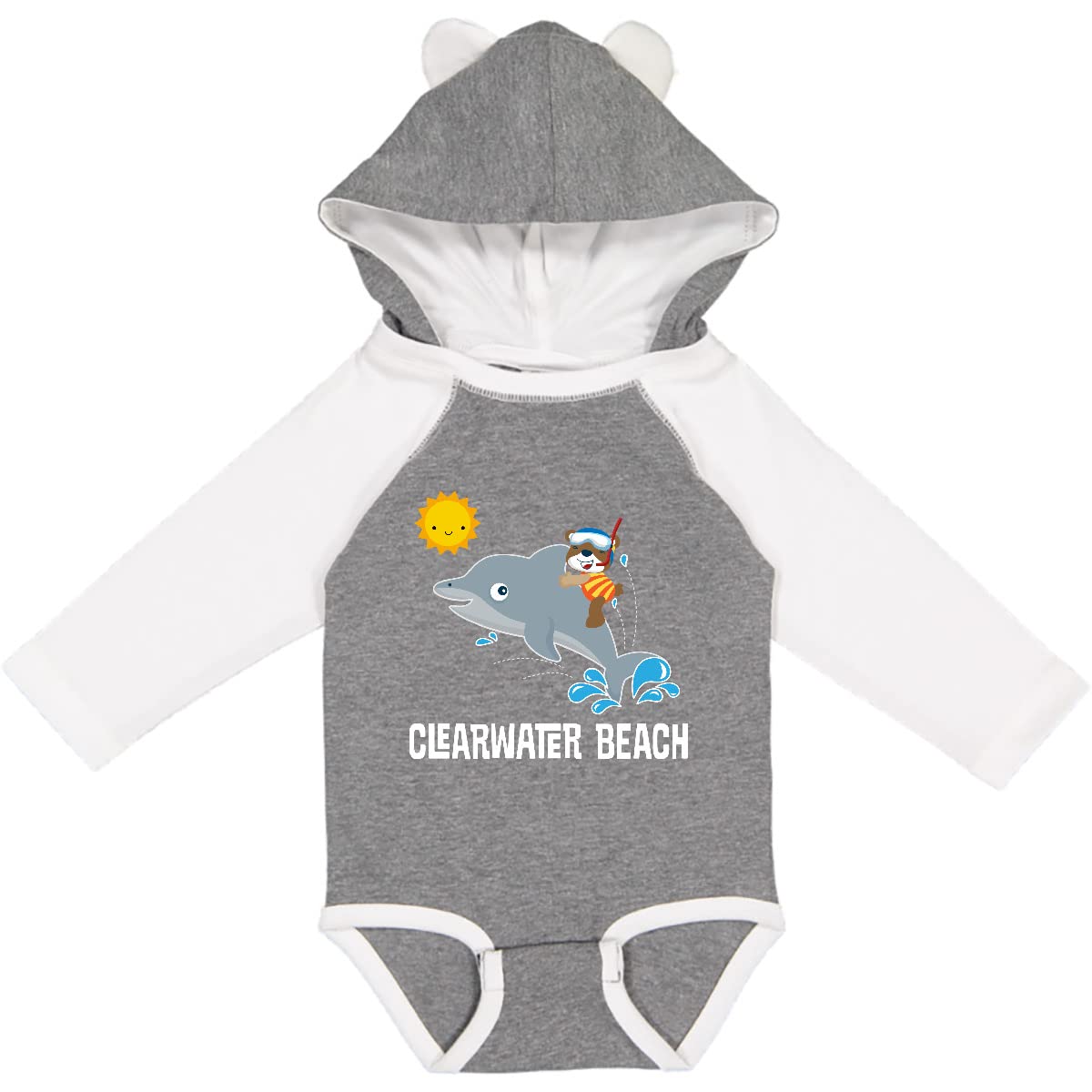 Inktastic Clearwater Beach Florida Vacation Long Sleeve Baby Bodysuit - Soft Cotton Creeper for Newborns & Infants - Perfect for Beach Trips & Family Photos