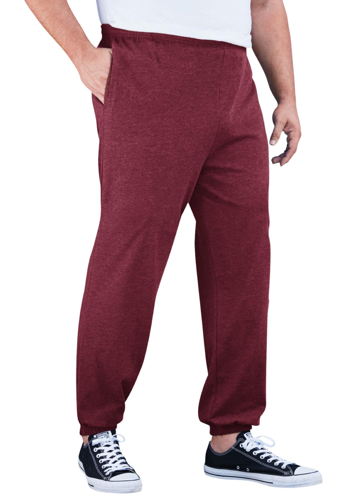 **KingSize Men's Big & Tall Lightweight Elastic Cuff Sweatpants – Comfortable Lounge Pants for Relaxing at Home, Running Errands & Casual Wear**