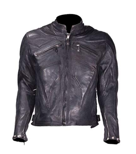 Men's Black Armored & Vented Motorcycle Racing Jacket - CE Certified Protection for Street & Track Riding - Perfect for Sport Bikes & Cruisers