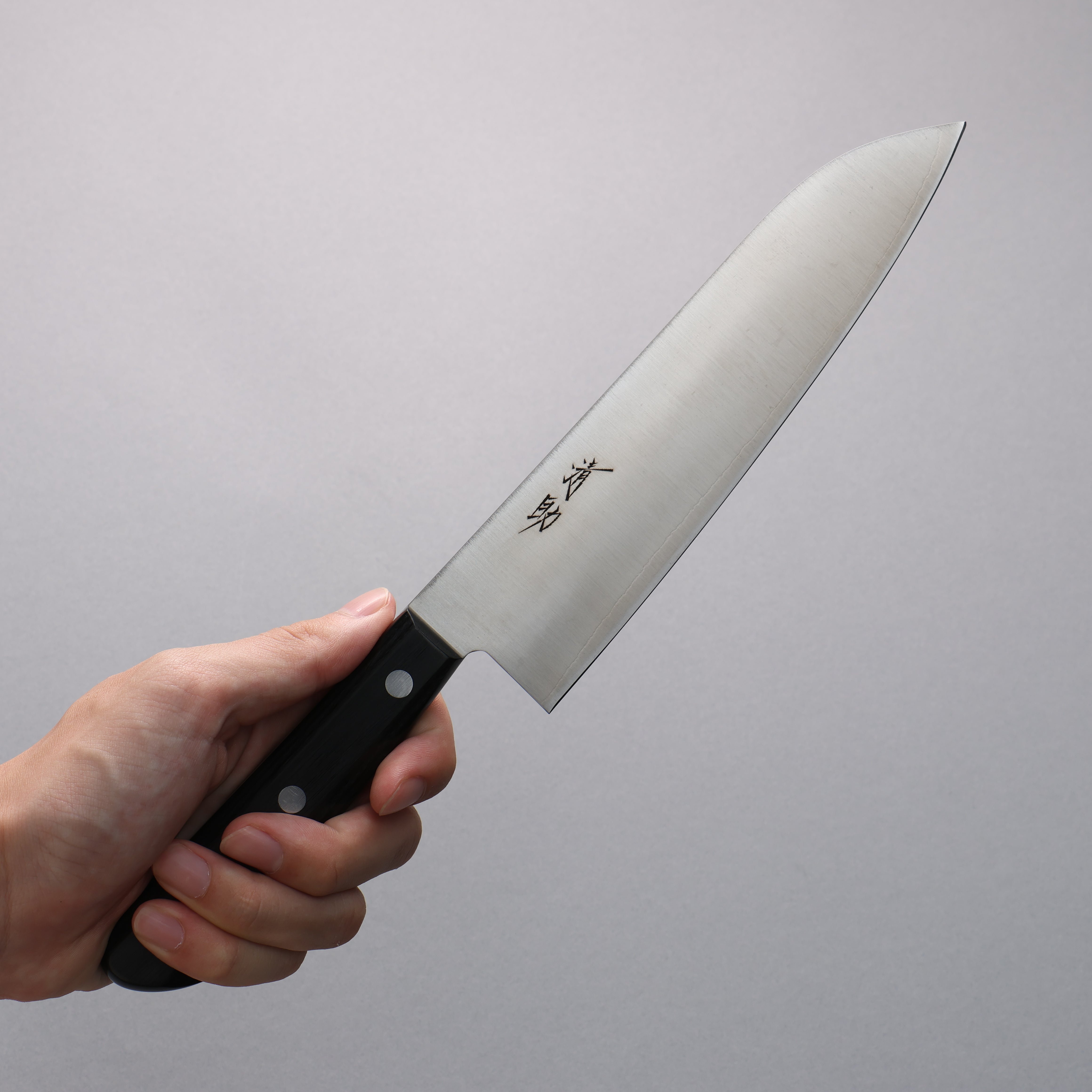 Premium Seisuke SLD Migaki Polish Finish Santoku Knife 180mm - Black Pakkawood Handle - Professional Japanese Kitchen Knife for Slicing, Dicing & Chopping Vegetables, Meat & Fish