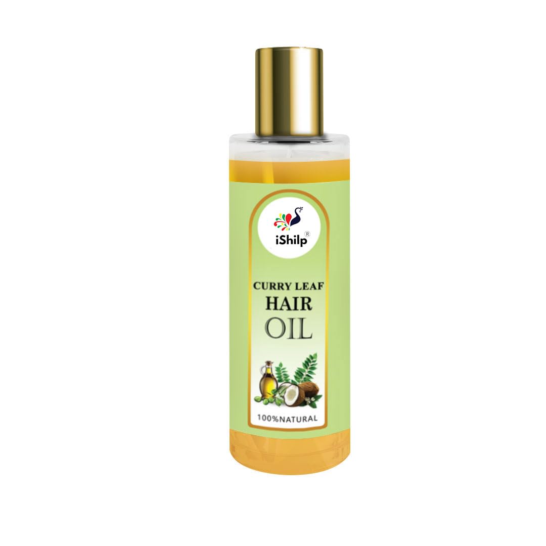 iShilp Curry Leaf Oil for Strong & Healthy Hair Growth | Natural Hair Fall Control Treatment for Men & Women - 100ml | Promotes Thicker Hair & Scalp Nourishment for Daily Hair Care Routine