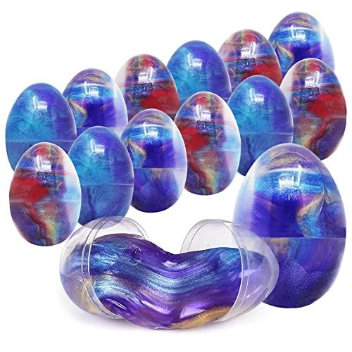 12-Pack Galaxy Slime Easter Eggs - Fun Sensory Toys for Kids, Easter Basket Stuffers, Party Favors for Birthdays & Slime Parties - Perfect for Stress Relief & Creative Play