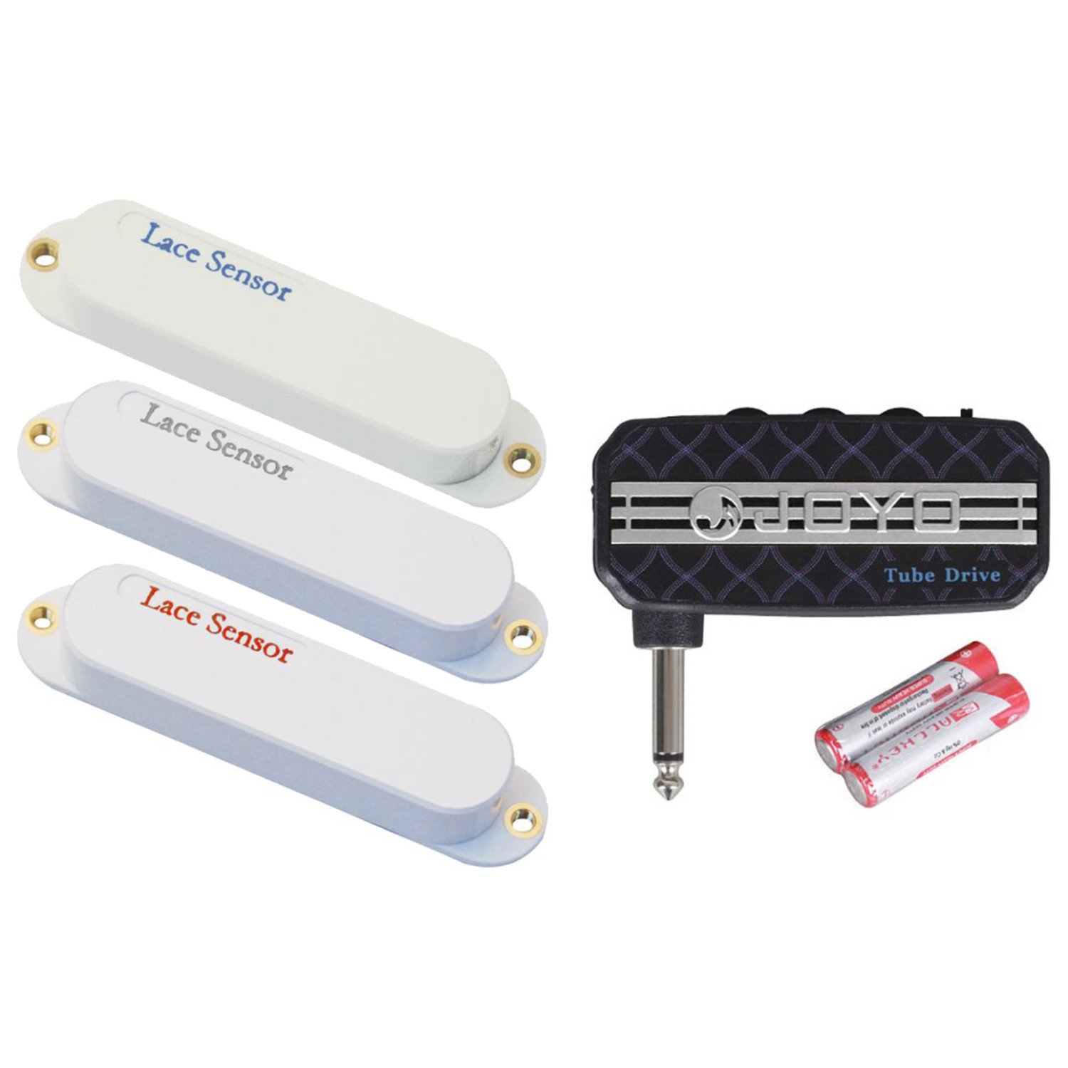 Lace Sensor 21063WH Value Pack Guitar Pickups - Blue, Silver, Red with Built-in Headphone Amp | Electric Guitar Upgrades for Home Recording & Silent Practice