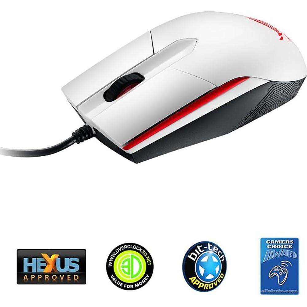 ASUS ROG Sica Wired Gaming Mouse - White | High Precision 5000 DPI Optical Sensor | Ergonomic Design for PC, Laptop, Esports & FPS Gaming
