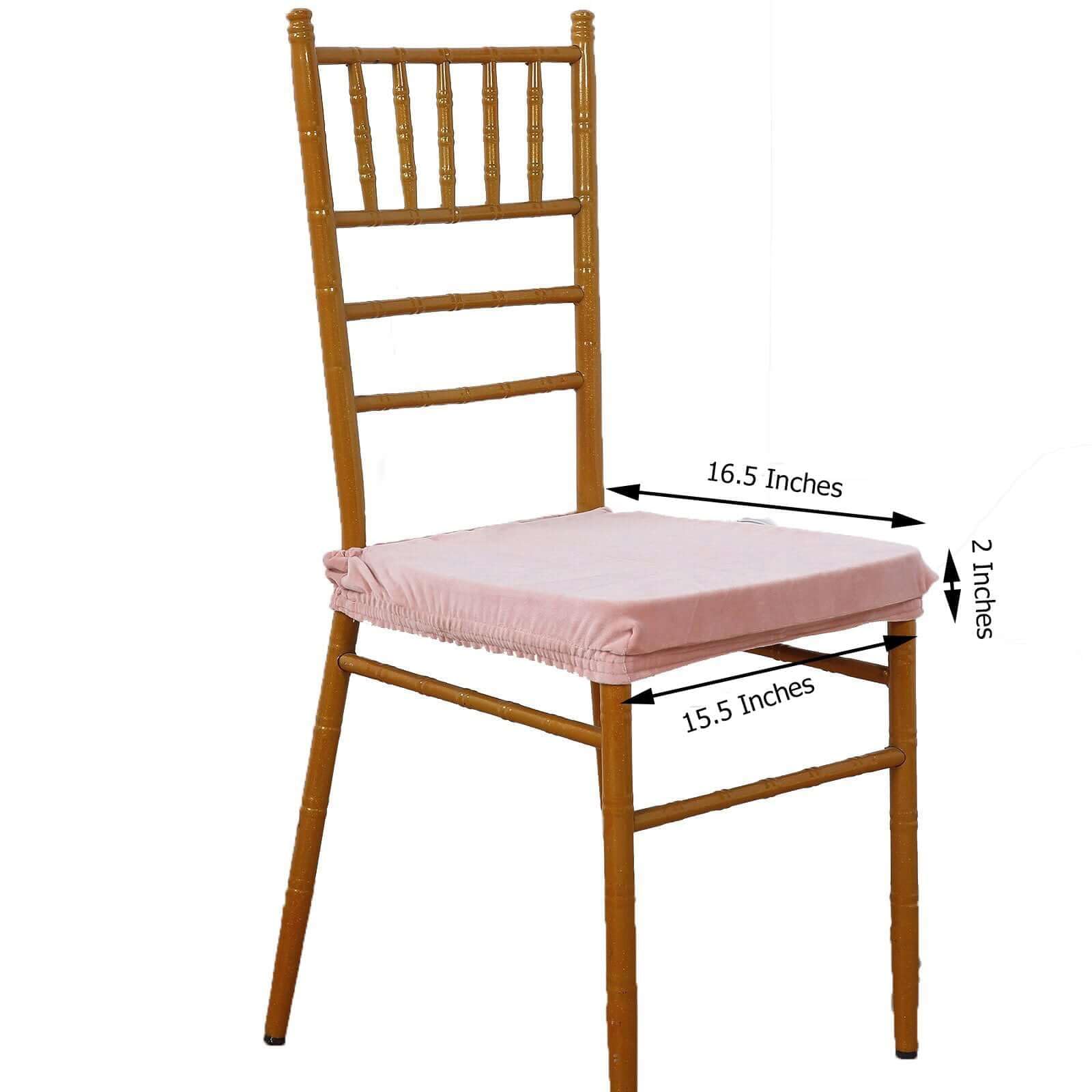 Efavormart Dusty Rose Velvet Dining Chair Cover - Stretchable Washable Seat Slipcover with Tie, Removable Upholstery Protector for Dining Room & Office | Perfect for Home Decor, Wedding Banquets, and Restaurant Seating
