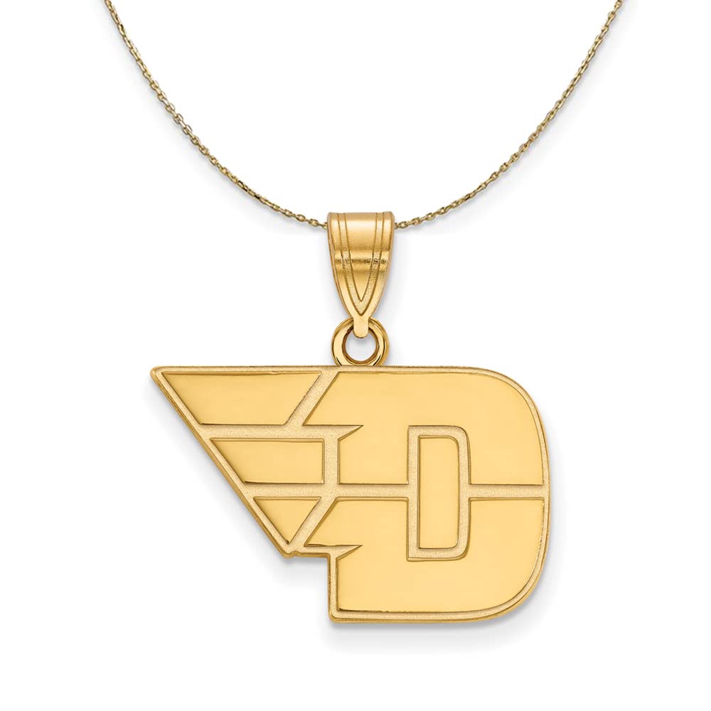 14k Yellow Gold U of Dayton Medium Necklace for Women - Elegant Gift