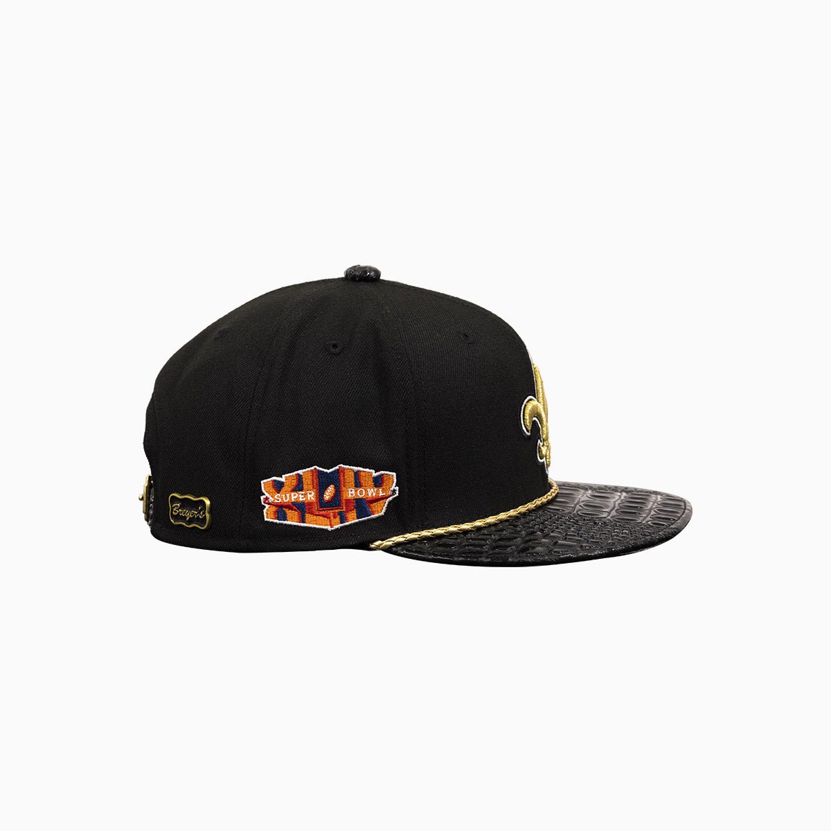 Breyer's Buck 50 New Orleans Saints Leather Visor Hat - NFL Football Fan Gear for Game Day & Outdoor Activities