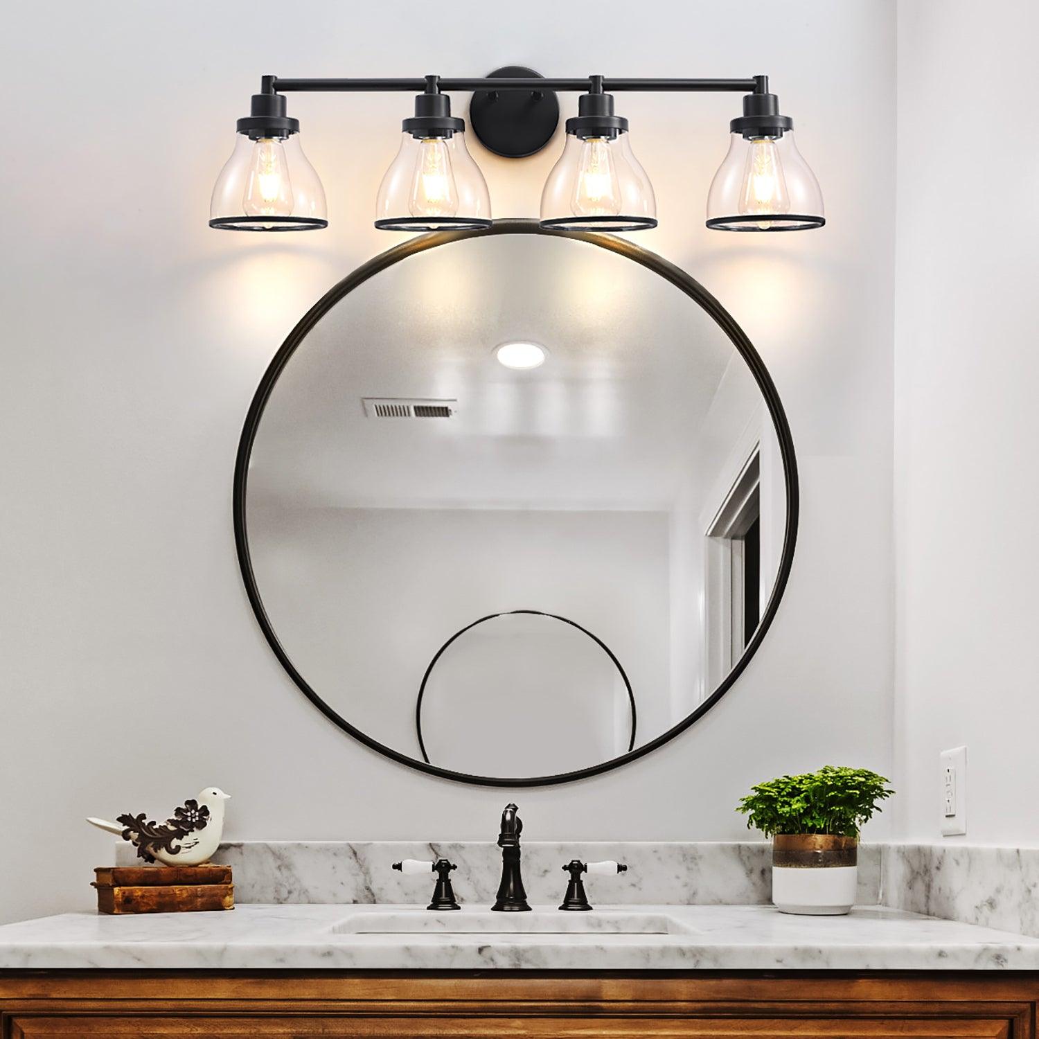 Hermosa Modern 4-Light Bathroom Vanity Light Fixture - Brushed Nickel Finish for Bathroom Mirror Lighting, Perfect for Modern Home Decor and Spa-Like Ambiance