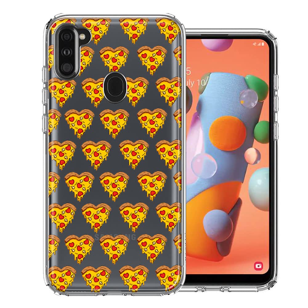 Samsung Galaxy A11 Pizza Hearts Case - Stylish Double Layer Cover for Daily Protection