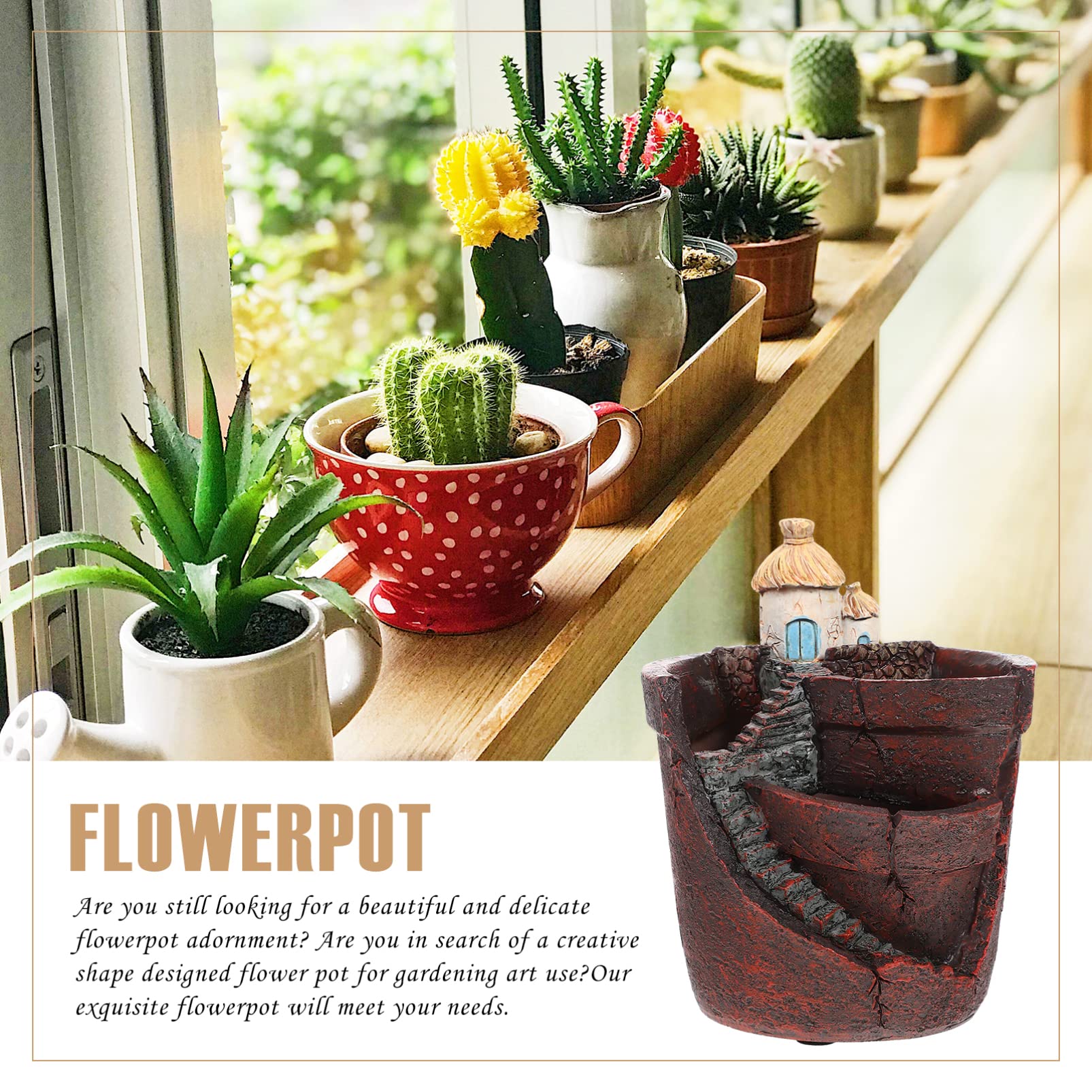 Creative Succulent Planter & Bonsai Flower Pot - Decorative Gardening Container for Indoor Plants, Home Decor, and Landscaping | Perfect for Succulents, Cacti, and Small Houseplants