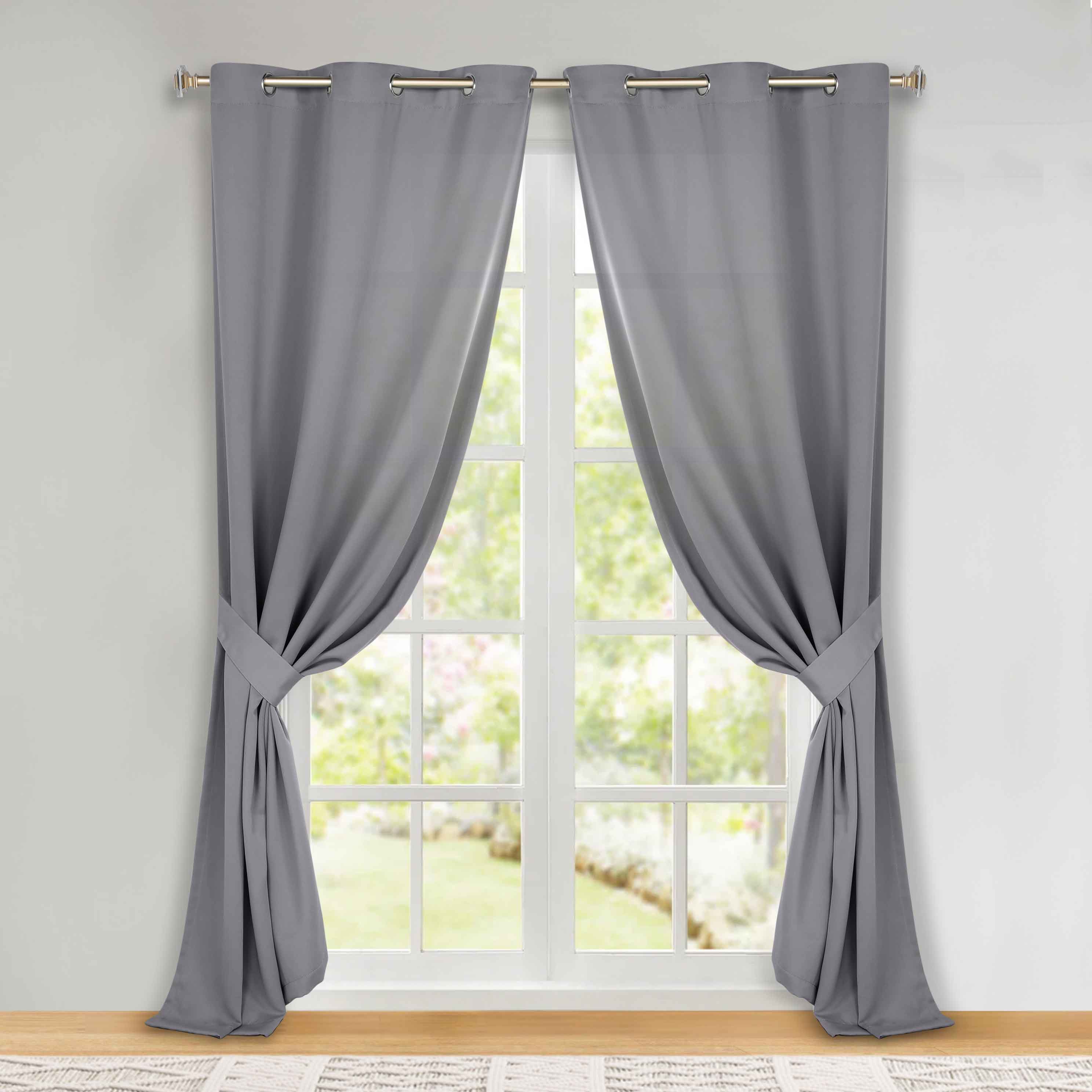 Machine Washable Blackout Curtains Set of 2 - Solid Color Room Darkening Window Drapes for Bedroom & Living Room - Noise Reducing & Thermal Insulated for Better Sleep