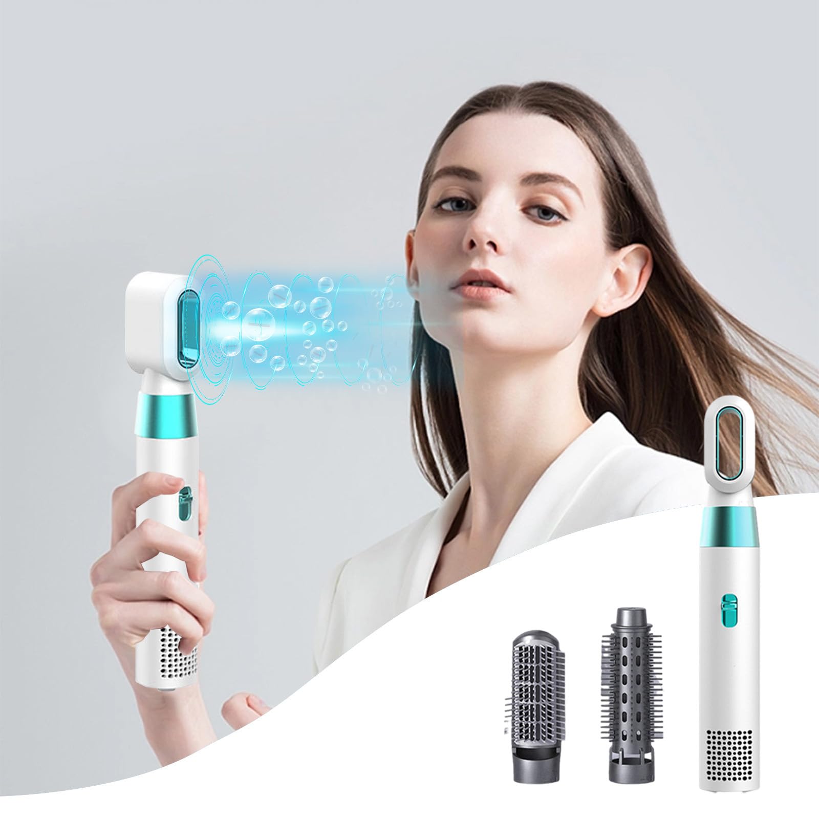 MTVXESU 3-in-1 Electric Hair Dryer with Hot Heating Comb, Wet-to-Dry Brush & Curler - Negative Ionic Blow Dryer Styler for All Hair Types | Perfect for Home, Salon & Travel Use on Short, Long, Straight & Curly Hair