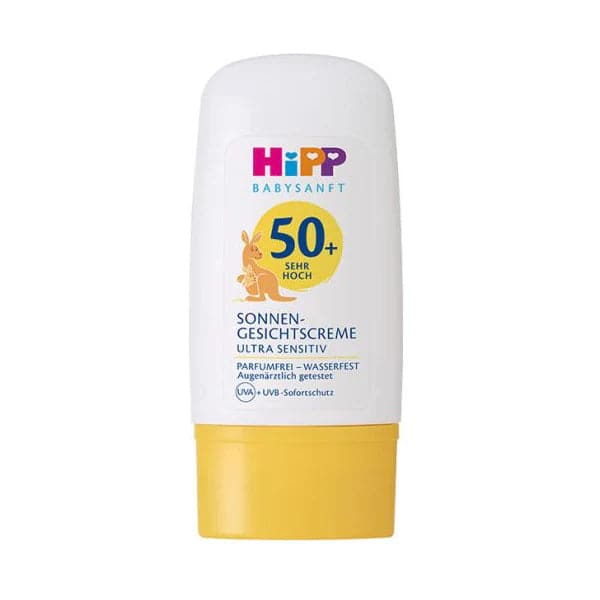 HiPP Baby Face Sunscreen SPF50+ for Ultra Sensitive Skin - Fragrance Free & Hypoallergenic Sun Protection from Birth - 30ml (90805) - Perfect for Outdoor Activities, Beach & Daily Infant Care