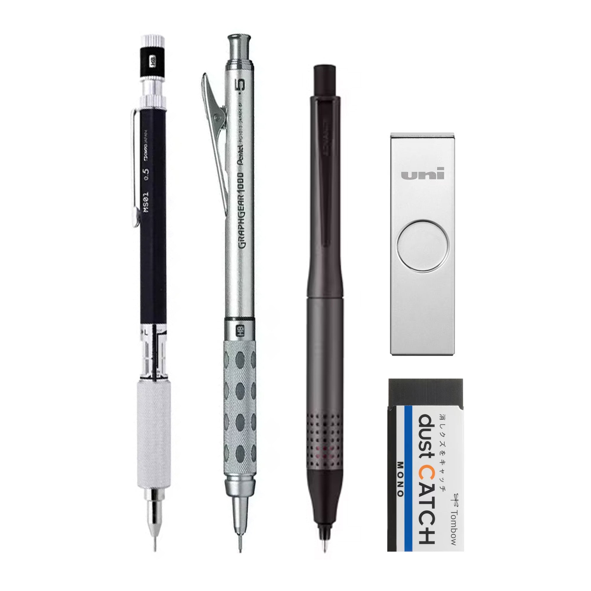 Premium Metal Mechanical Pencil Set - 0.5mm & 0.7mm Drafting Pencils with Refillable Lead - Perfect for Writing, Sketching, Engineering & School Supplies