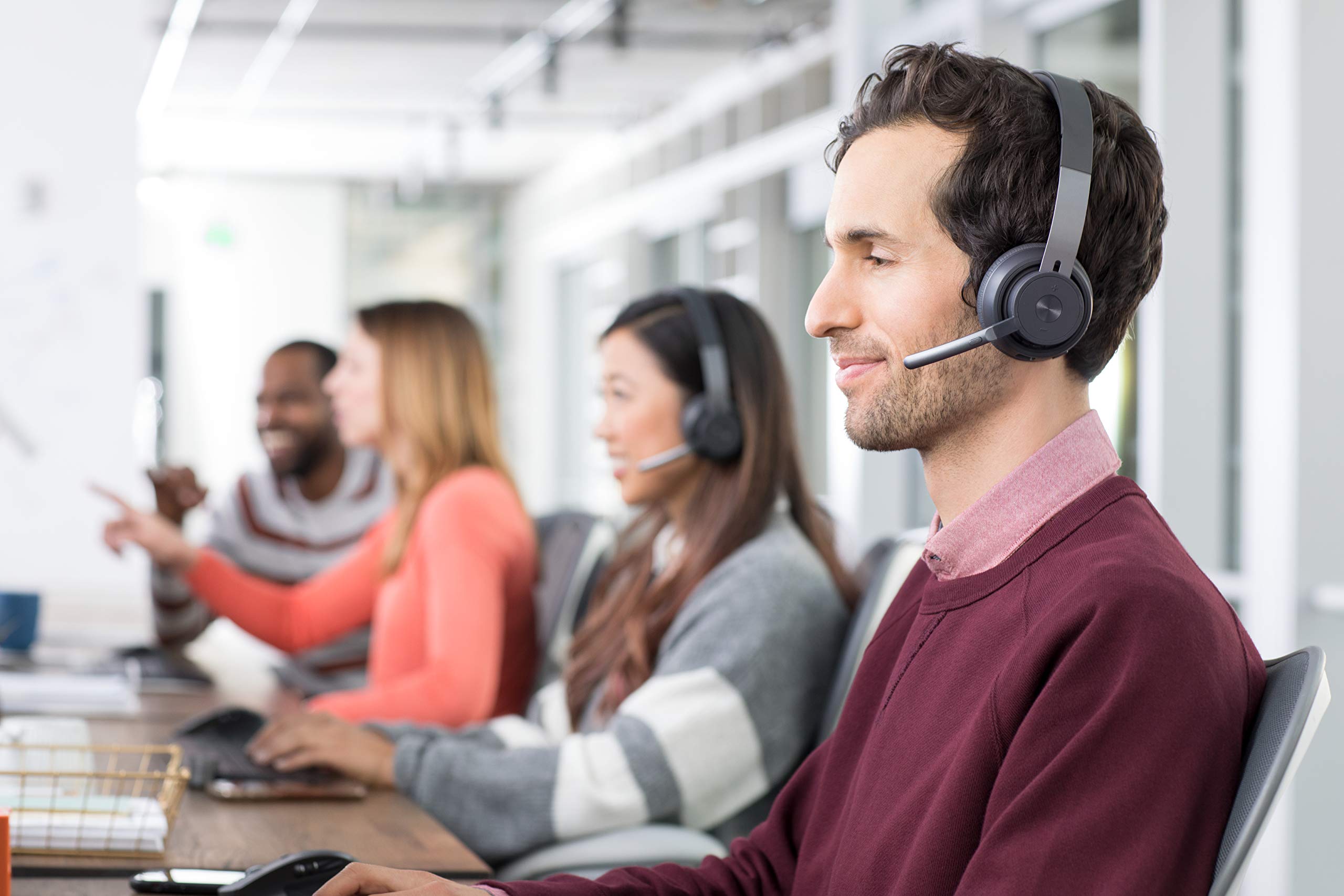 Logitech Zone Wireless Bluetooth Headset with Noise Cancelling - Black | Comfortable Office Headphones for Video Calls, Remote Work & Gaming