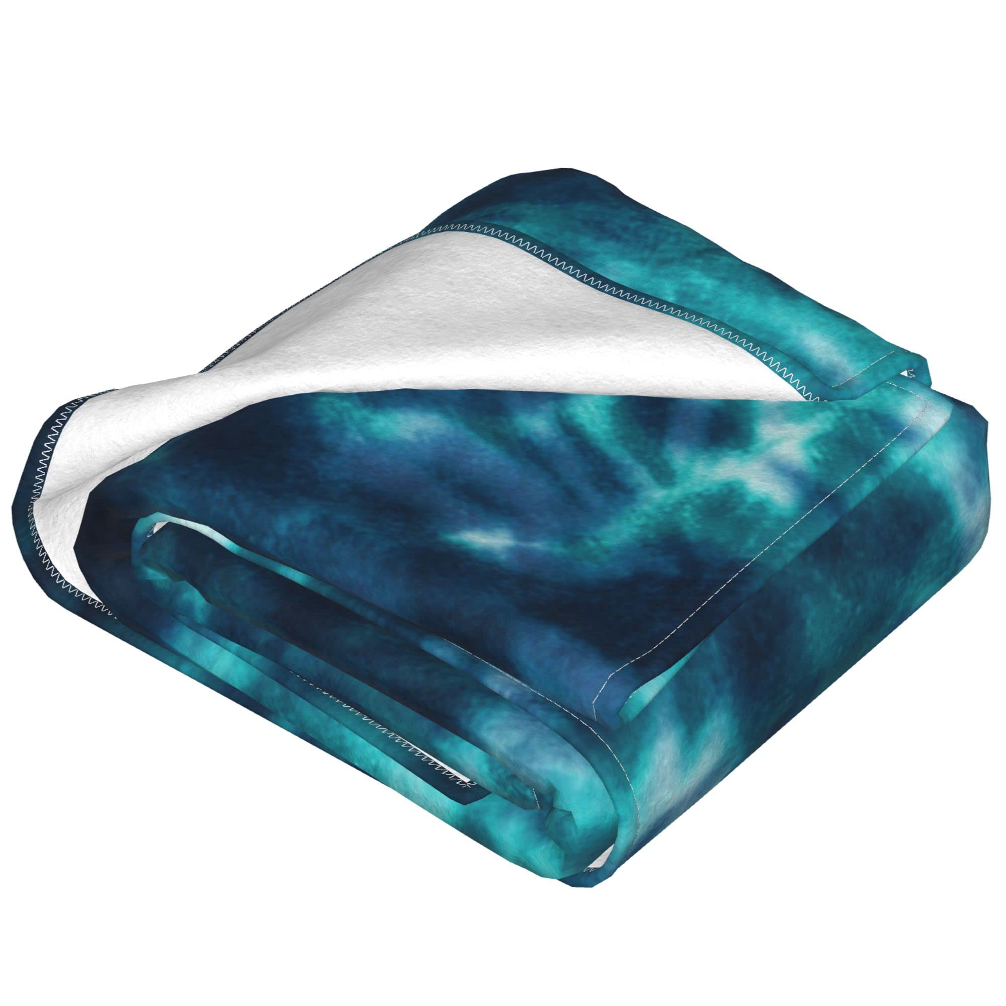 Tie Dye Green Soft Flannel Throw Blanket - Lightweight & Fuzzy for Summer - Queen/King Size - Perfect for Couch, Bed, Picnics & Outdoor Adventures
