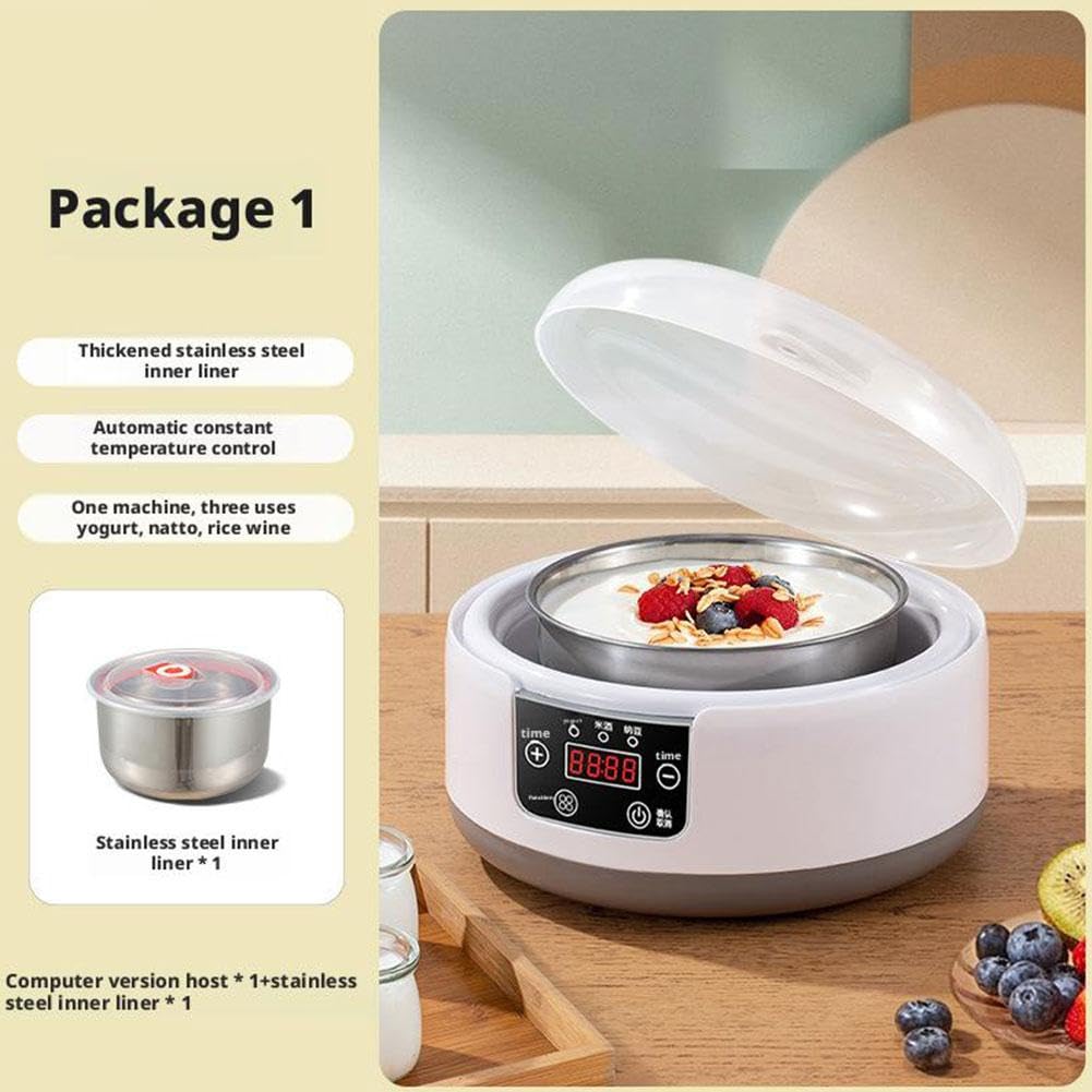 1.2L Automatic Probiotic Yogurt Maker Machine with Adjustable Temperature & Time Control - Healthy Homemade Yogurt in 8-12 Hours - Perfect Wellness Gift for Valentine's Day, Kitchen & Family Use