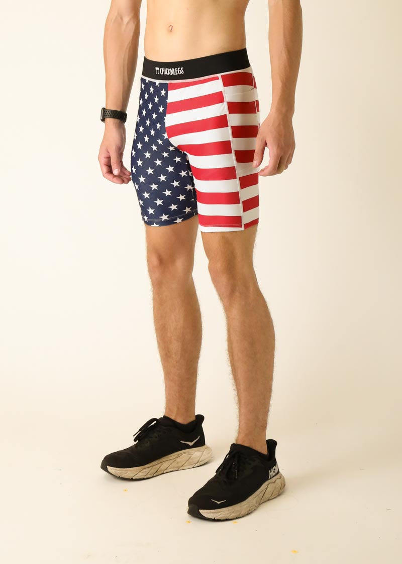Men's Running Compression Half Tights - USA Size 8 | Moisture-Wicking Workout Shorts for Marathon Training & Gym Performance