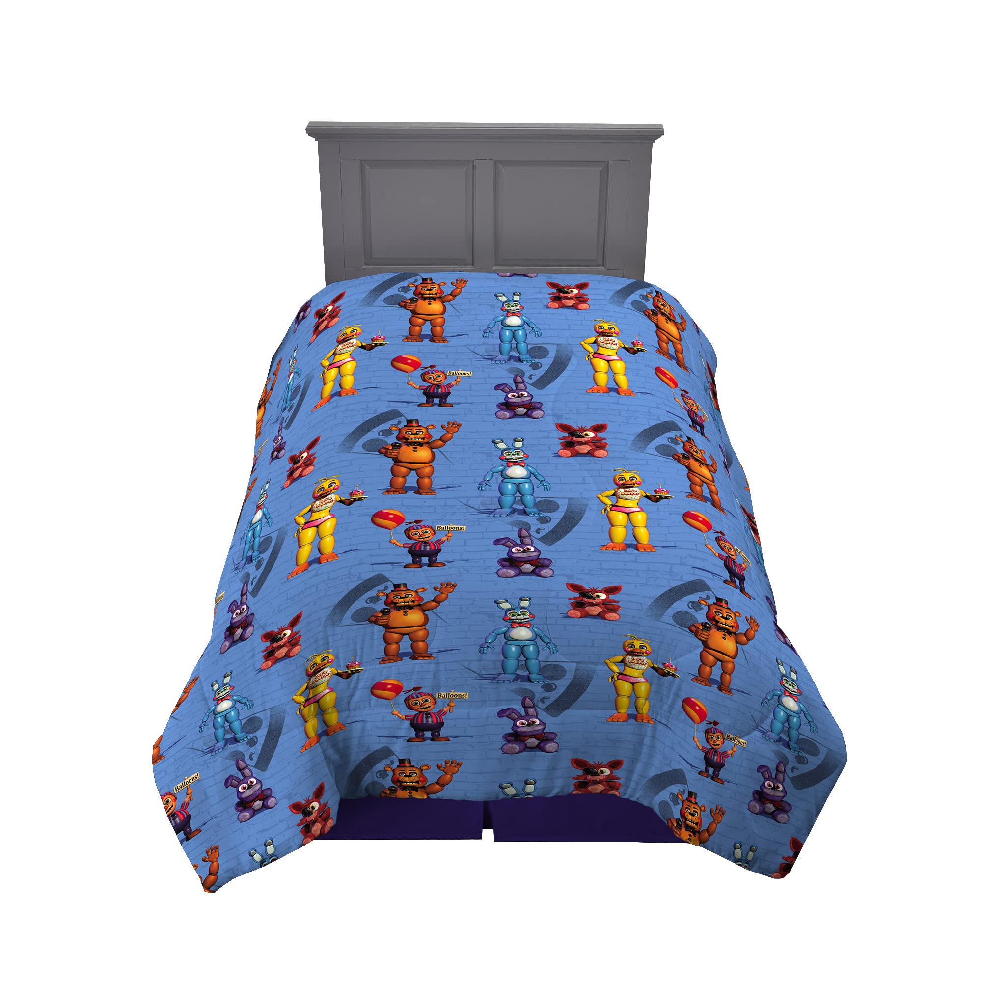Franco Kids Bedding Set - Soft Microfiber Comforter for Twin Bed, Five Nights At Freddy's Themed - Perfect for Kids' Room Decor, Sleepovers & Gaming Themed Bedrooms
