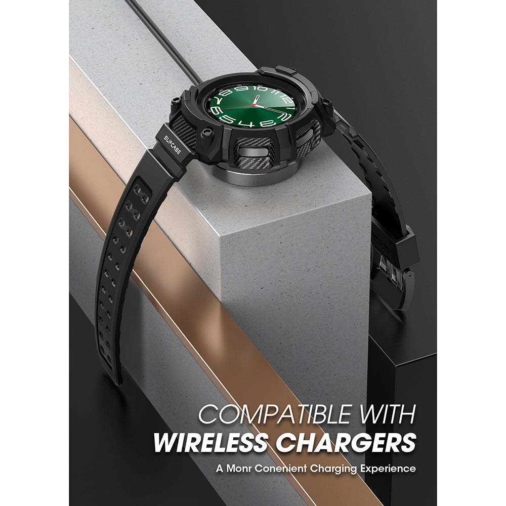 Samsung Galaxy Watch6 47mm Case with Screen Protector - Unicorn Beetle Pro Rugged Protective Cover for Men & Women - Perfect for Outdoor Sports, Running & Daily Use (Black)