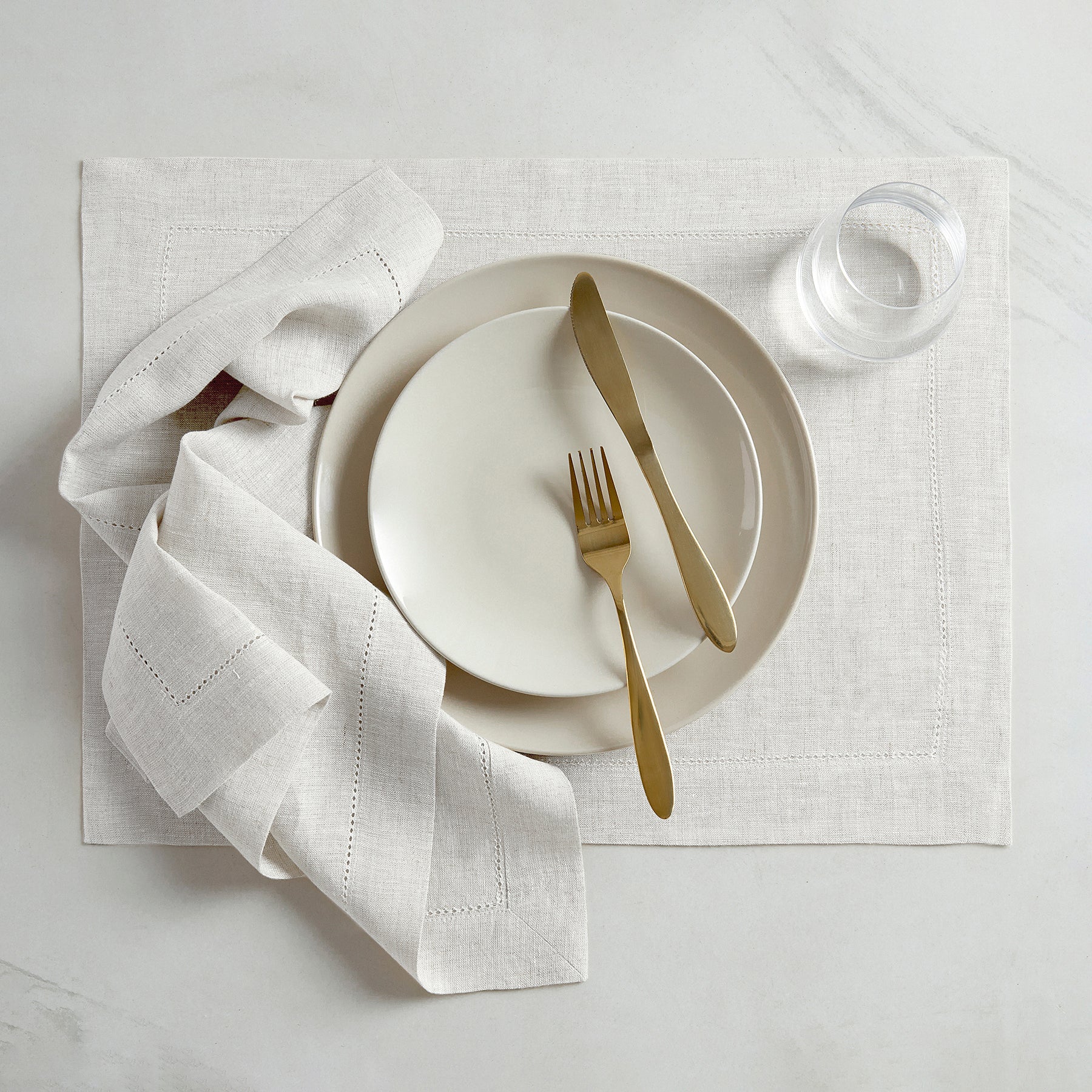 Sonoma Hemstitch Placemats Set of 4 - Premium Cotton Table Mats for Dining - Perfect for Dinner Parties, Holiday Meals & Home Decor