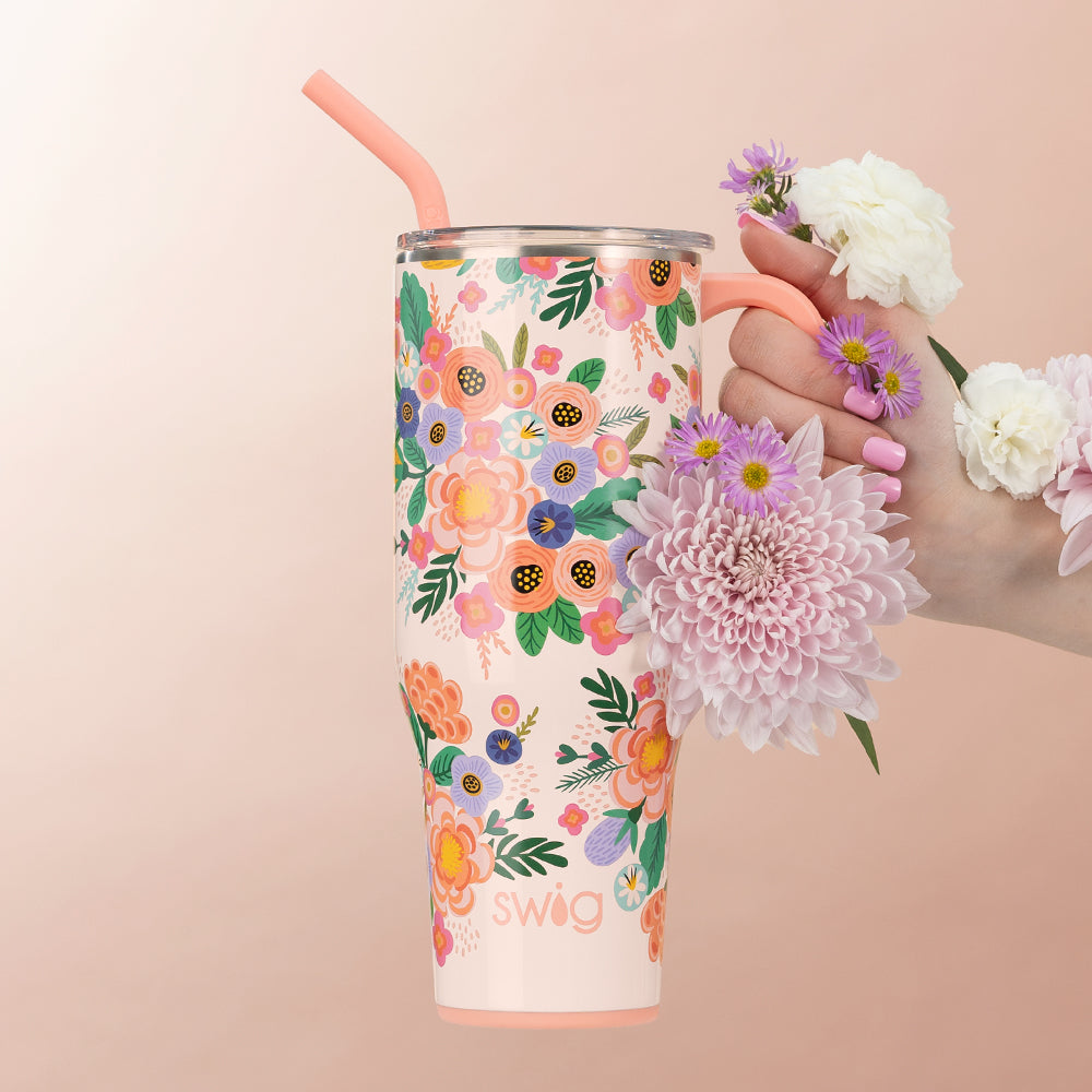 40oz Full Bloom Mega Mug - Large Insulated Tumbler for Coffee, Tea & Cold Drinks - Perfect for Home, Office & Travel Use