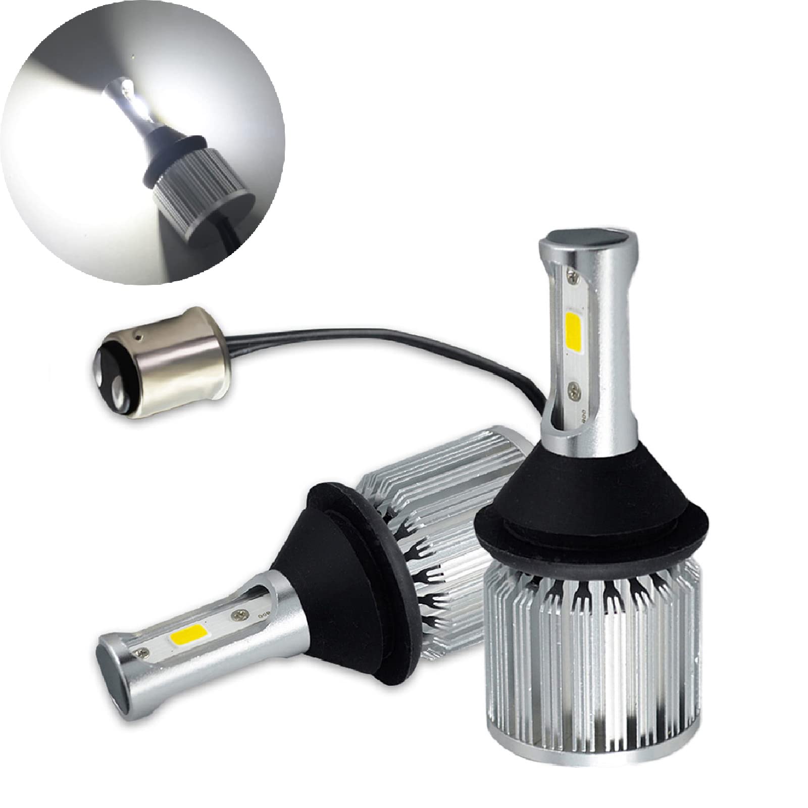 SOCAL-LED BAY15d 1157 LED Bulb COB 30W 3000LM Super Bright Reverse Light Backup Bulbs 12V-24V, 6000K Xenon White (Pack of 2) - Perfect for Trucks, SUVs, Trailers & Marine Reverse Lighting