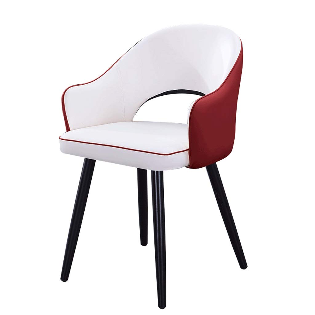 Modern Leather High Back Padded Dining Chair - Soft Seat Armchair for Kitchen, Living Room & Lounge - Comfortable Counter Height Bar Stool for Home, Restaurant & Office Use