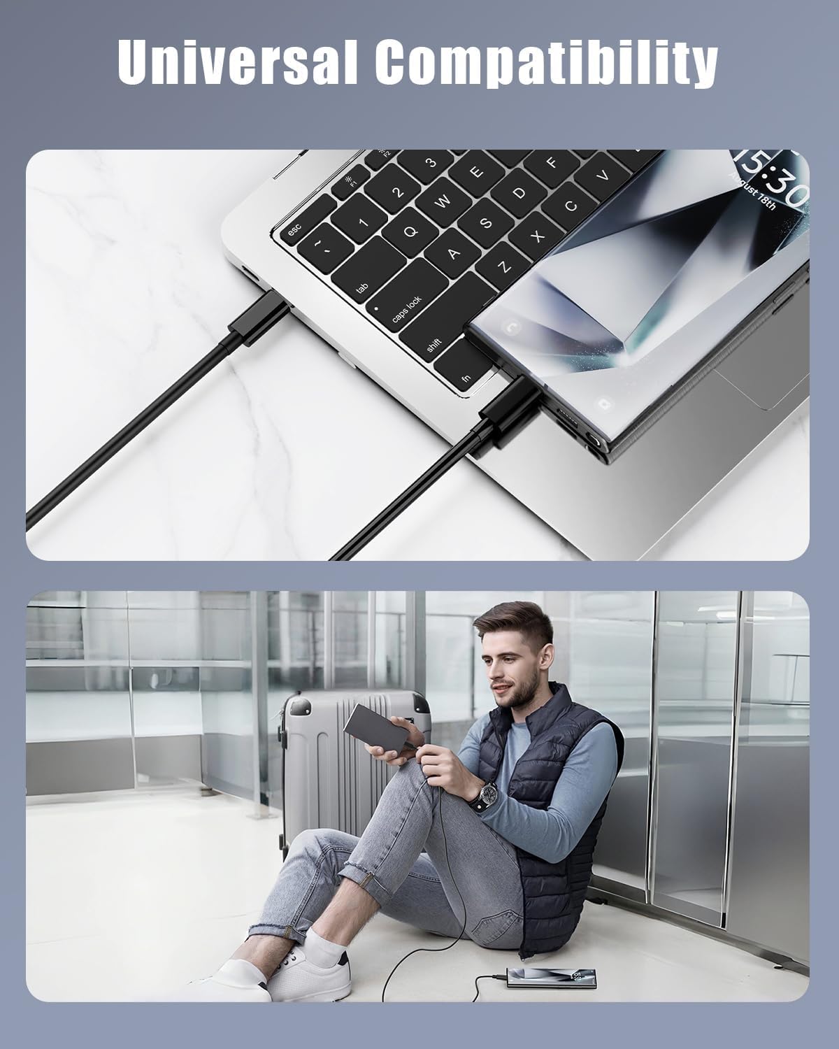 3-Pack USB C Wall Charger with 6FT USB C to C Cable - 25W Fast Charger Block for iPhone 15/14/13, Samsung Galaxy S24/S23/S22/S21, Note 20, Android Phones - Perfect for Home, Office & Travel Charging