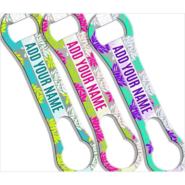 Personalized Coral Pattern V Rod® Bottle Opener - Custom Name Engraved - Perfect for Beach Parties, BBQ Gatherings & Home Bar Accessories