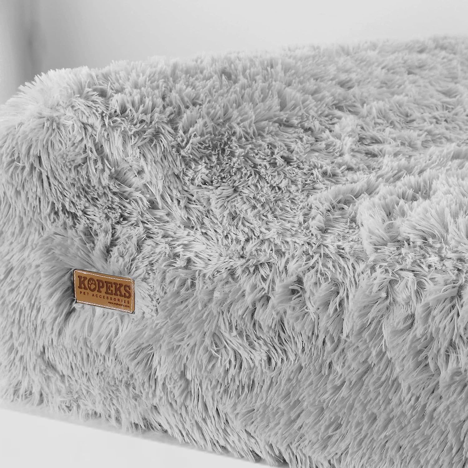 KOPEKS Chew Proof Dog Bed Cover - Extra Large Jumbo Size Memory Foam Pet Bed with Removable Washable Cover, Grey - Perfect for Large Dogs, Orthopedic Support for Senior Pets, Durable for Aggressive Chewers