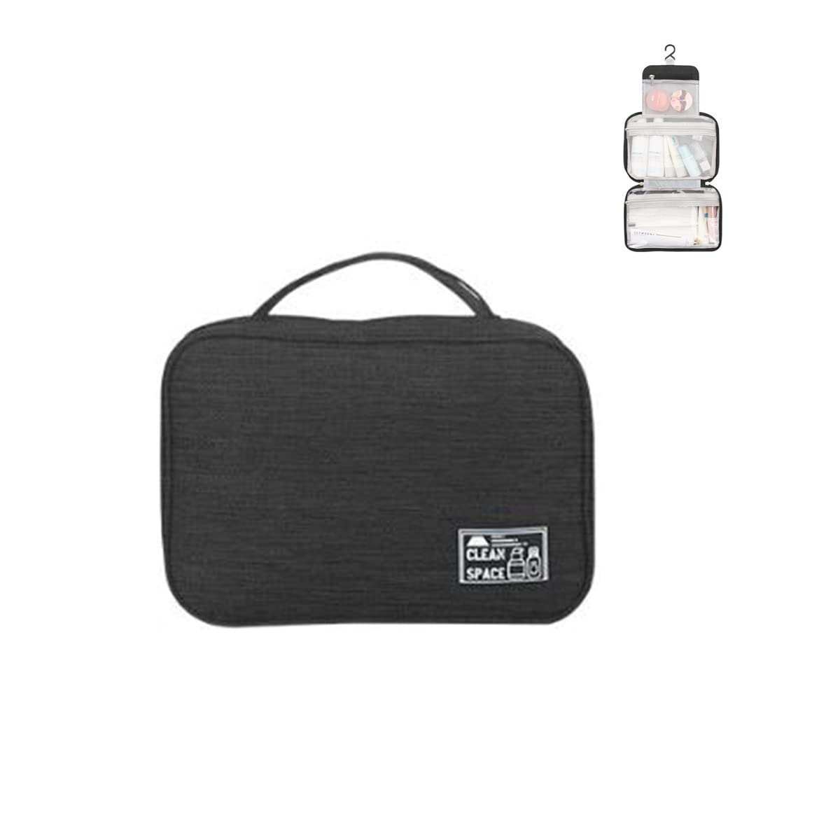 Waterproof Hanging Toiletry Bag for Travel - 3 Compartment Organizer with Hook for Men & Women - Perfect for Camping, Gym, and Business Trips