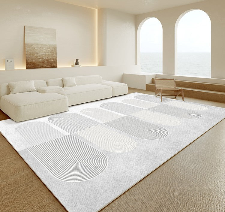 Large Contemporary Area Rugs - Geometric Modern Rugs for Living Room & Bedroom - Washable Kitchen Rugs - Stylish Home Decor for Cozy Spaces & Family Gatherings