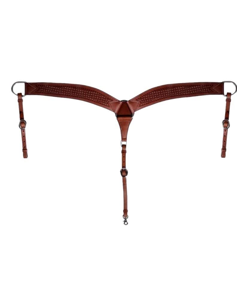 Professional's Choice Windmill Roping Breast Collar - Premium Brown Leather Horse Training Equipment for Rodeo & Ranch Work | Western Riding & Cattle Herding Gear