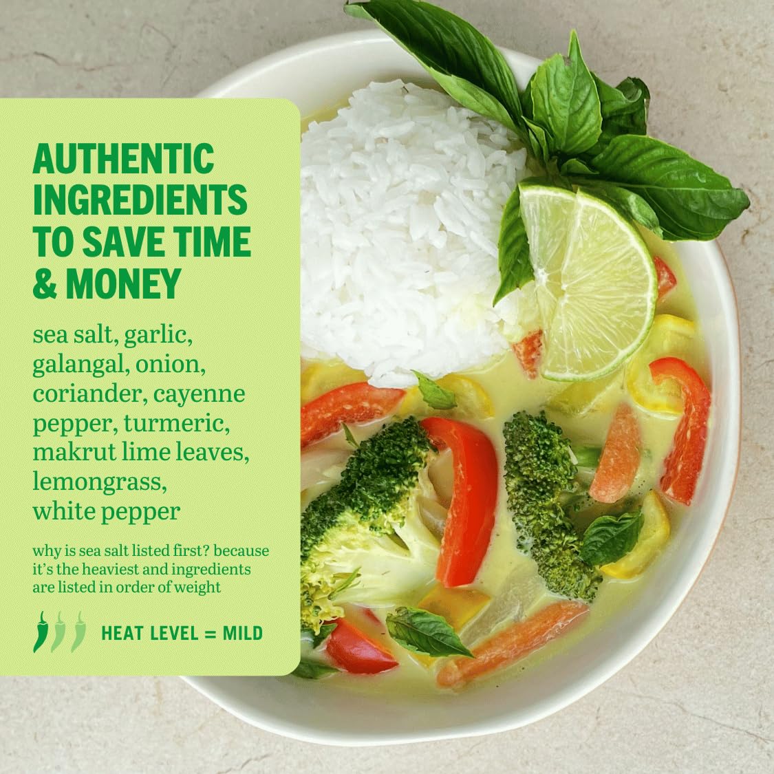 MASI MASA Thai Green Curry Spice Blend (3 Pack) - Authentic Thai Curry Seasoning for Simmer Sauce, Marinade & Rub - 12 Spice Mix Gluten-Free, Non-GMO, No Soy or Dairy - Perfect for Chicken, Seafood, Vegetables & More - Ideal for Asian Cooking, Meal Prep & Home Chefs