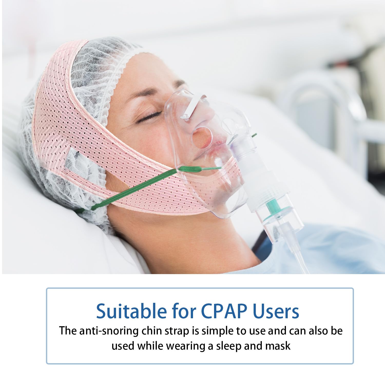 Anti-Snoring Chin Strap for Sleeping & CPAP Users - Adjustable, Breathable Jaw Strap for Sleep Apnea - Snore Stopper for Men & Women (Pink, Medium) - Perfect for Nighttime Comfort & Travel Use