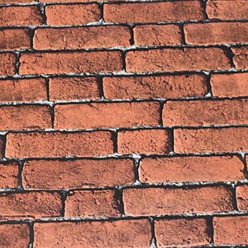 PVC Brick Pattern Wallpaper - Red & Grey Imitation Brick Design for Living Room, Bedroom & Background Walls | Easy Peel & Stick Home Decor